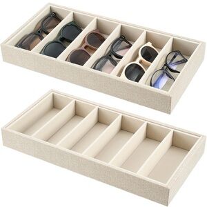 Elegant Cream Sunglasses Organizer Trays Set of 2 Trays (A17)